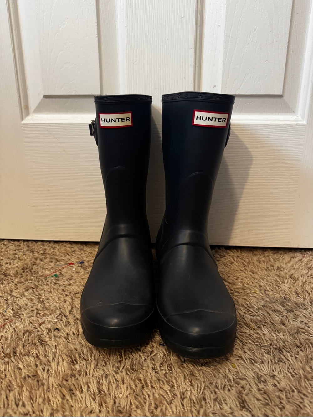 HUNTER Original Short Navy Blue Rain Boots | Women's Size 9